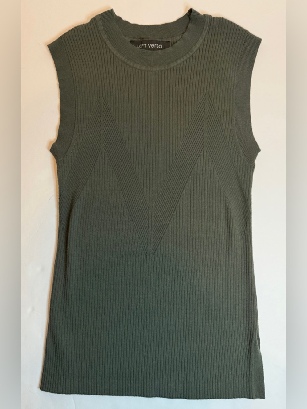 LOFT Versa Ribbed Shell Sleeveless Summer Sweater Alpine Green Size S
